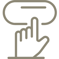 Icon of a hand tapping a submit button