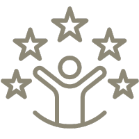 Icon of person with stars above them